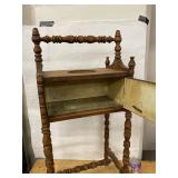 Antique Wood Smoking Stand Tobacco Cabinet Turned Spindles Good