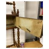Antique Wood Smoking Stand Tobacco Cabinet Turned Spindles Good