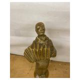 Red Wing Pottery Accordion Player Figural Statue Brown Glaze Vintage