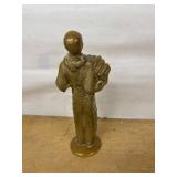 Red Wing Pottery Accordion Player Figural Statue Brown Glaze Vintage