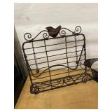 Lot Including Metal Bird Rack and Sailboat Decor Sculpture Set