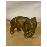 Lot Including Brass Hand Bell Elephant Bank Turtle Trinket Box