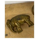 Lot Including Brass Hand Bell Elephant Bank Turtle Trinket Box