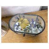 Lot Including Vintage Lunch Box Twins Stein Floral Glass Box