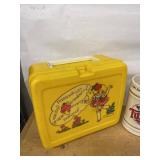 Lot Including Vintage Lunch Box Twins Stein Floral Glass Box