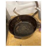 Lot Including Griswold Cast Iron Dutch Oven Kettle & Ice Tongs Fair