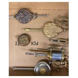 Lot Including Antique Clock Pendulums Brass Bobs Parts Repair