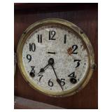 Ingraham Wooden Mantel Shelf Clock Key Wind Mechanical approx 10in