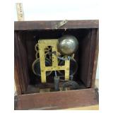 Ingraham Wooden Mantel Shelf Clock Key Wind Mechanical approx 10in