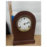 Sessions Mantel Clock Arched Wood Case Brass Bezel Approx 14in Tall