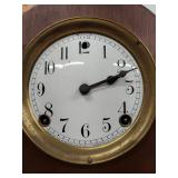 Sessions Mantel Clock Arched Wood Case Brass Bezel Approx 14in Tall