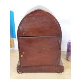 New Haven Peale Mantel Clock Inlaid Wood Case 8 Day Strike See Photos