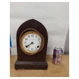 New Haven Mantel Clock Arched Wood Case Mechanical Antique Fair