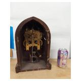 New Haven Mantel Clock Arched Wood Case Mechanical Antique Fair