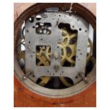 William Gilbert mantel clock movement in case, missing dial, parts