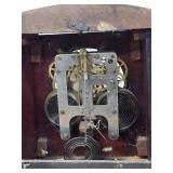 William Gilbert mantel clock movement in case, missing dial, parts