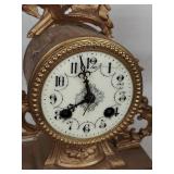 Rolseref Paris Antique French Figural Mantel Clock approx 16in Untested