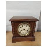 Sessions mantel shelf clock oak case brass bezel antique fair