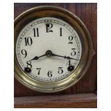 Sessions mantel shelf clock oak case brass bezel antique fair