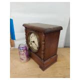 Sessions mantel shelf clock oak case brass bezel antique fair