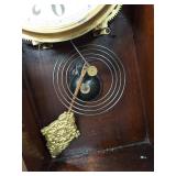 Welch Gingerbread Parlor Mantel Clock Walnut Case approx 25in