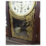 Welch Gingerbread Parlor Mantel Clock Walnut Case approx 25in
