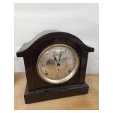 Seth Thomas Tambour Mantel Clock Wood Case Mechanical Vintage