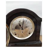 Seth Thomas Tambour Mantel Clock Wood Case Mechanical Vintage