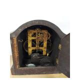 Seth Thomas Tambour Mantel Clock Wood Case Mechanical Vintage