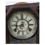 Antique Victorian Gingerbread Mantel Shelf Clock w Glass Door Fair