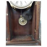 Antique Victorian Gingerbread Mantel Shelf Clock w Glass Door Fair