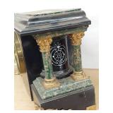 Seth Thomas Adamantine Mantel Clock Black Green Marble Finish