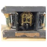 Seth Thomas Adamantine Mantel Clock Black Green Marble Finish