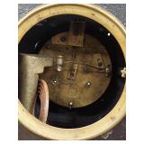 Antique Black Mantel Clock Column Case Dual Wind Untested See Photos