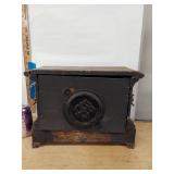 Seth Thomas Antique Adamantine Mantel Clock Black Case Approx 15in