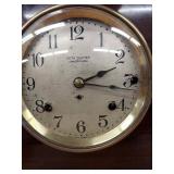 Seth Thomas Sonora Chime Mantel Clock Figured Wood Case Approx 15.5in