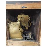Seth Thomas Sonora Chime Mantel Clock Figured Wood Case Approx 15.5in