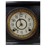 Seth Thomas Antique Mantel Clock Marble Top Black Case Approx 16in