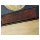 Seth Thomas Adamantine Mantel Clock Faux Marble Lion Handles See Photos