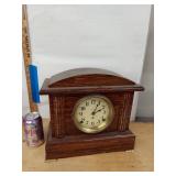 Seth Thomas Mantel Clock Faux Woodgrain Case Mechanical Shelf Clock