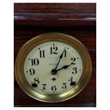 Seth Thomas Mantel Clock Faux Woodgrain Case Mechanical Shelf Clock