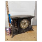 Seth Thomas Adamantine Mantel Clock Black Case Untested Antique