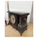 Seth Thomas Adamantine Mantel Clock Black Case Untested Antique