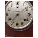 Waterbury Tambour Mantel Clock Chime Silent Wood Case Untested