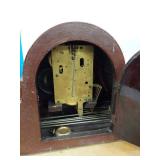 Waterbury Tambour Mantel Clock Chime Silent Wood Case Untested
