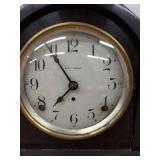 Seth Thomas Tambour Mantel Clock Wood Case Mechanical Chime See Photos