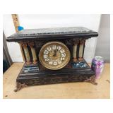Seth Thomas Adamantine Mantel Clock Faux Marble Case Untested