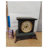 Seth Thomas Mantel Clock Black Case Gilt Dial Approx 11.5in Tall