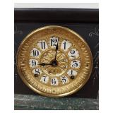 Seth Thomas Mantel Clock Black Case Gilt Dial Approx 11.5in Tall