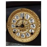 Seth Thomas Mantel Clock Black Case Gilt Dial Approx 11.5in Tall